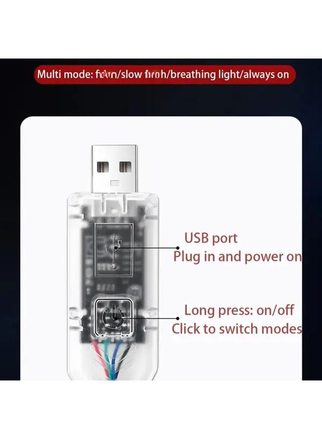 3 في 1 أضواء سيارة مرنة باللون الأزرق والأبيض USB لإكسسوارات تعديل السيارات العالمية - Image 5